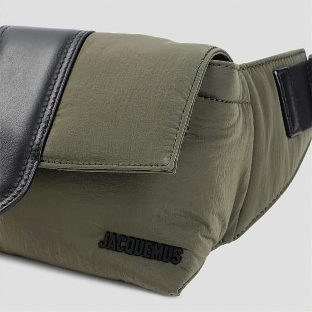 JACQUEMUS Structured Green Polyamide Belt Bag with Leather Accents - Picture 4 of 4